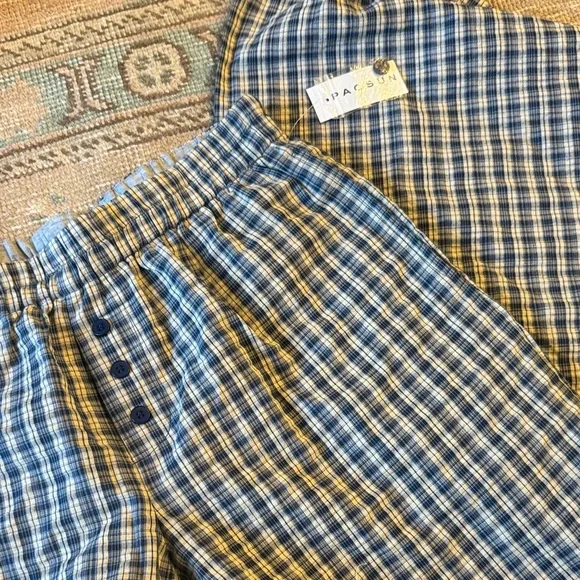 PacSun Blue Plaid Kids Bottoms - Picture 2 of 4
